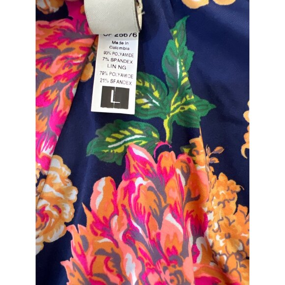 New Maagi reversible floral deep V swimsuit size L large - Picture 5 of 6